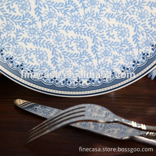 8 Inches Elegant Ceramic Pie Plate set of Blue Dream